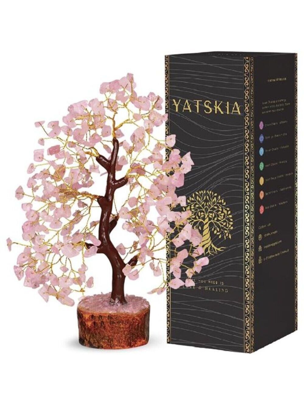 Rose Quartz Crystal Tree of Life Feng Shui Money Tree Healing Home Decor Gift